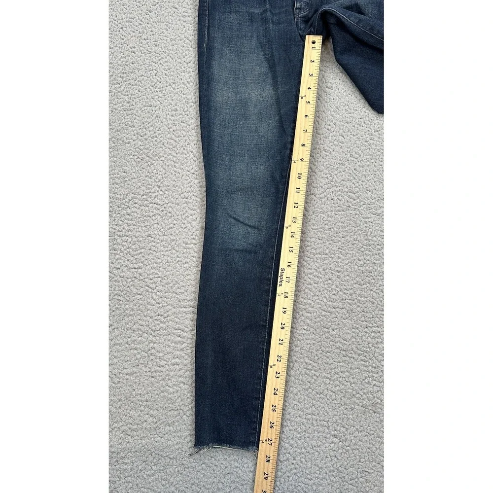 Mother The Looker Ankle Fray Jeans Women's 24 Blue Denim Skinny Crop Designer